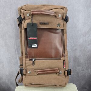 Witzman Brown Convertible Travel Leather Canvas Duffle Large A2020-2 Backpack
